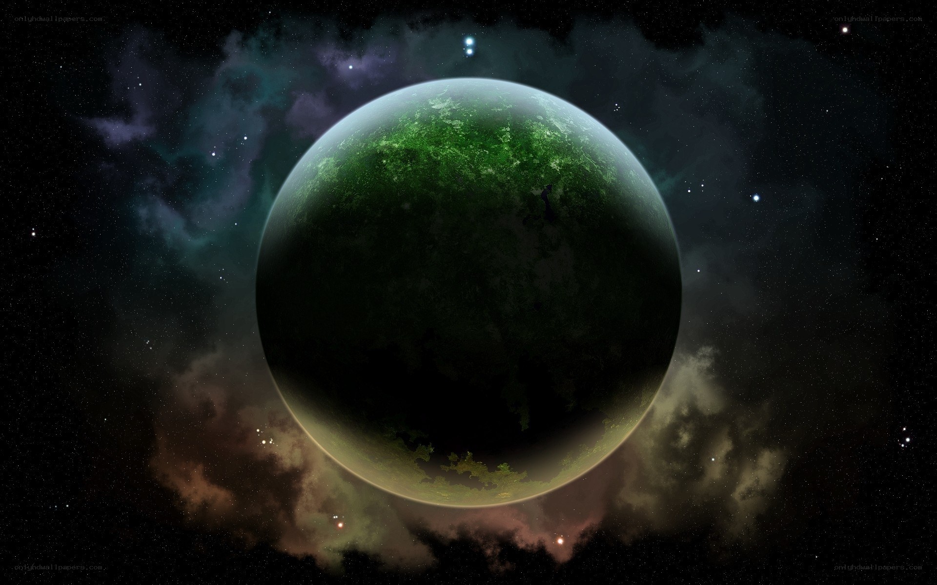 green planet in space