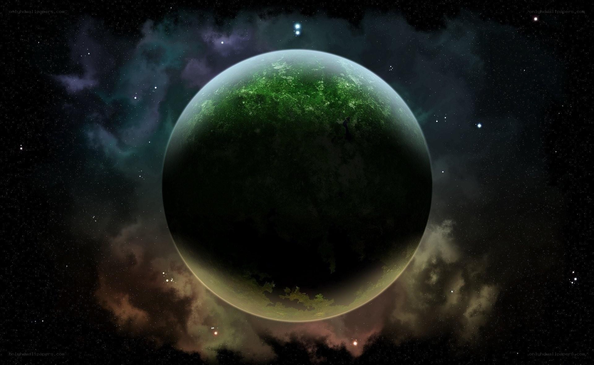 green planet in space