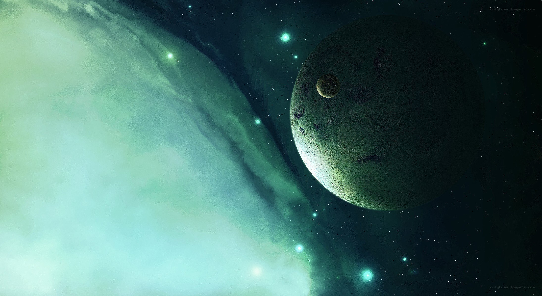 green planet in space