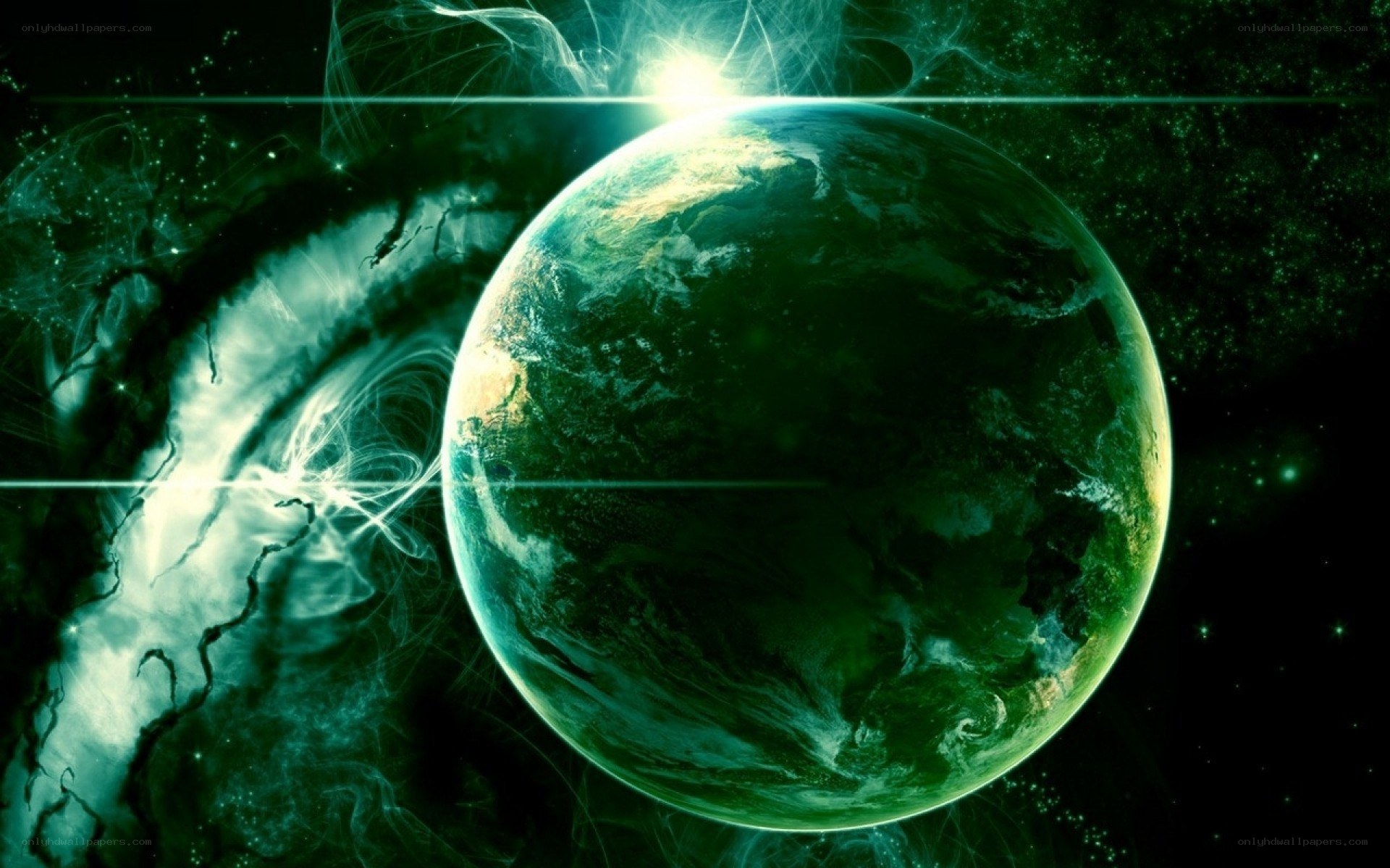 green planet in space