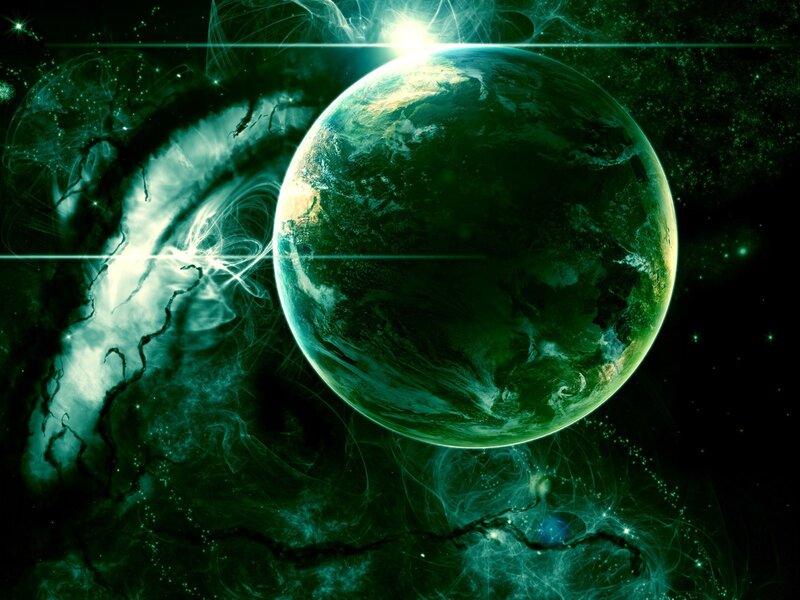 green planet in space