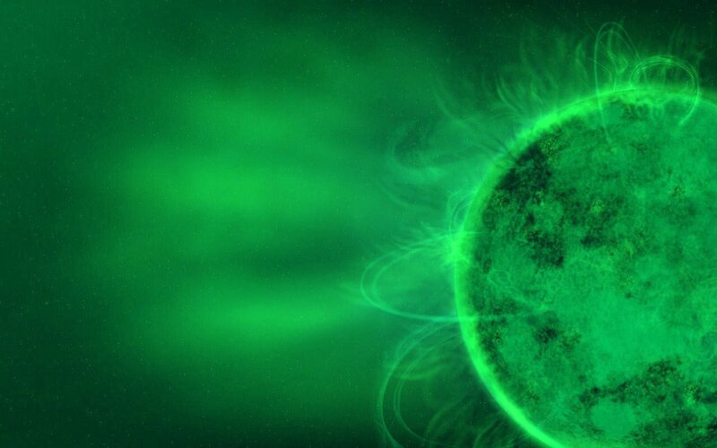 green planet in space