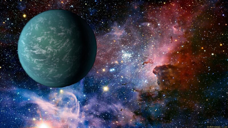 Green Planet in Space — Blue, Cosmic