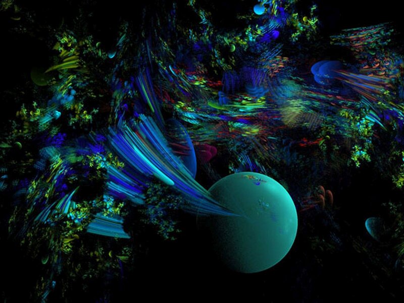 Green Planet in Space — Blue, Mysterious