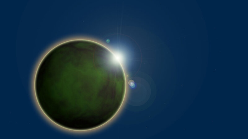 Green Planet in Space — Blue
