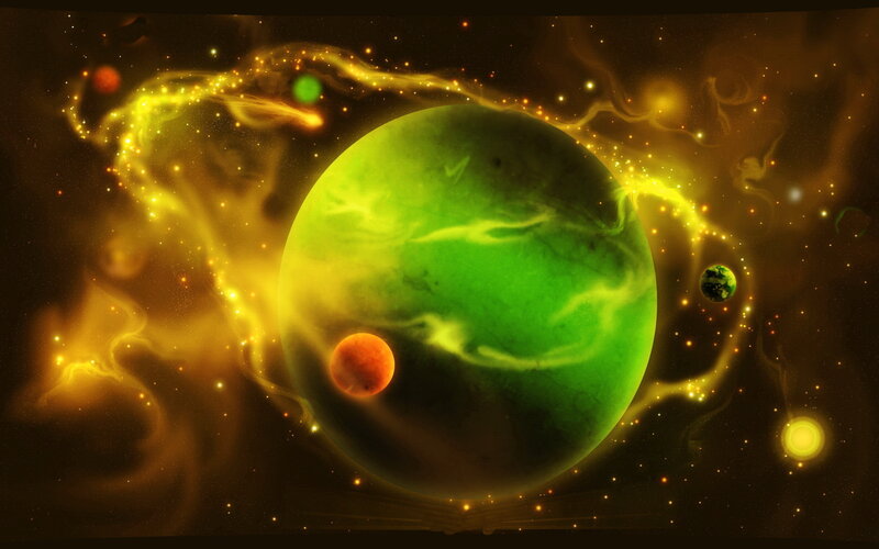 Green Planet in Space — Dramatic