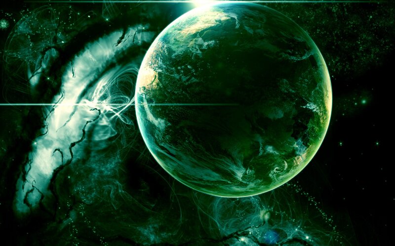 Green Planet in Space — Nebula