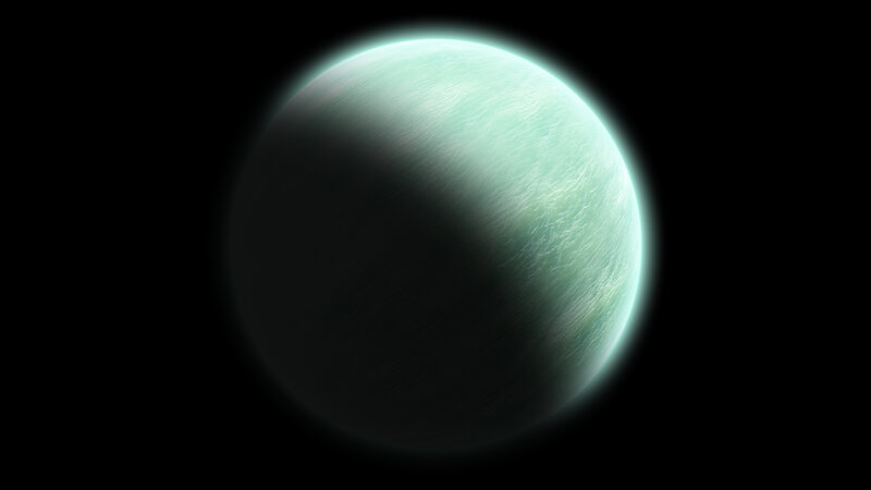Green Planet in Space — Serene, Digital Art
