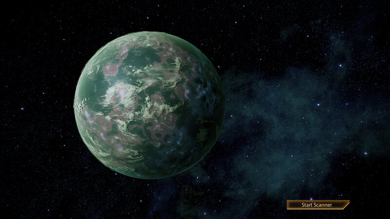 Green Planet in Space — Serene, Night, 3d Render