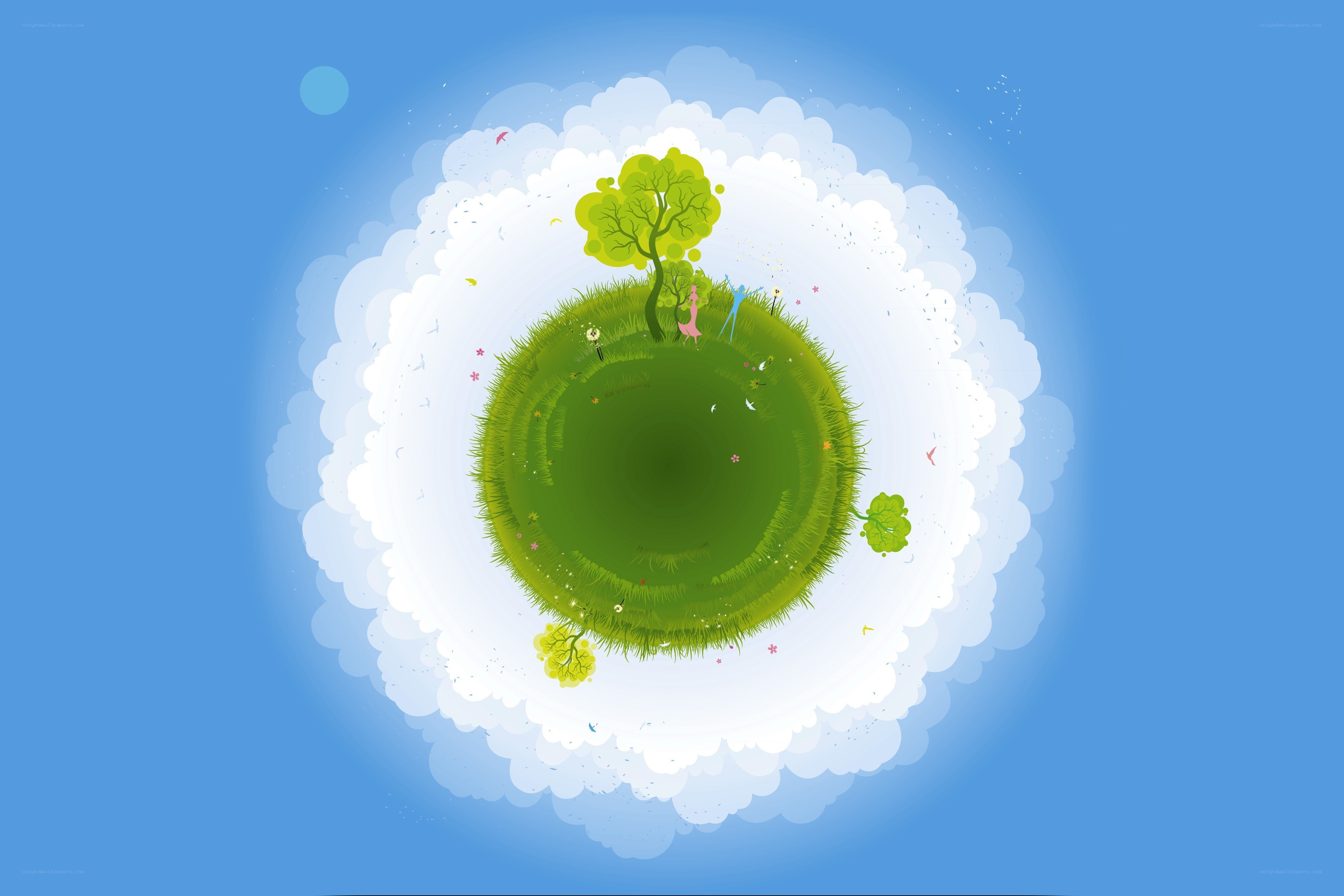 green planet in the sky