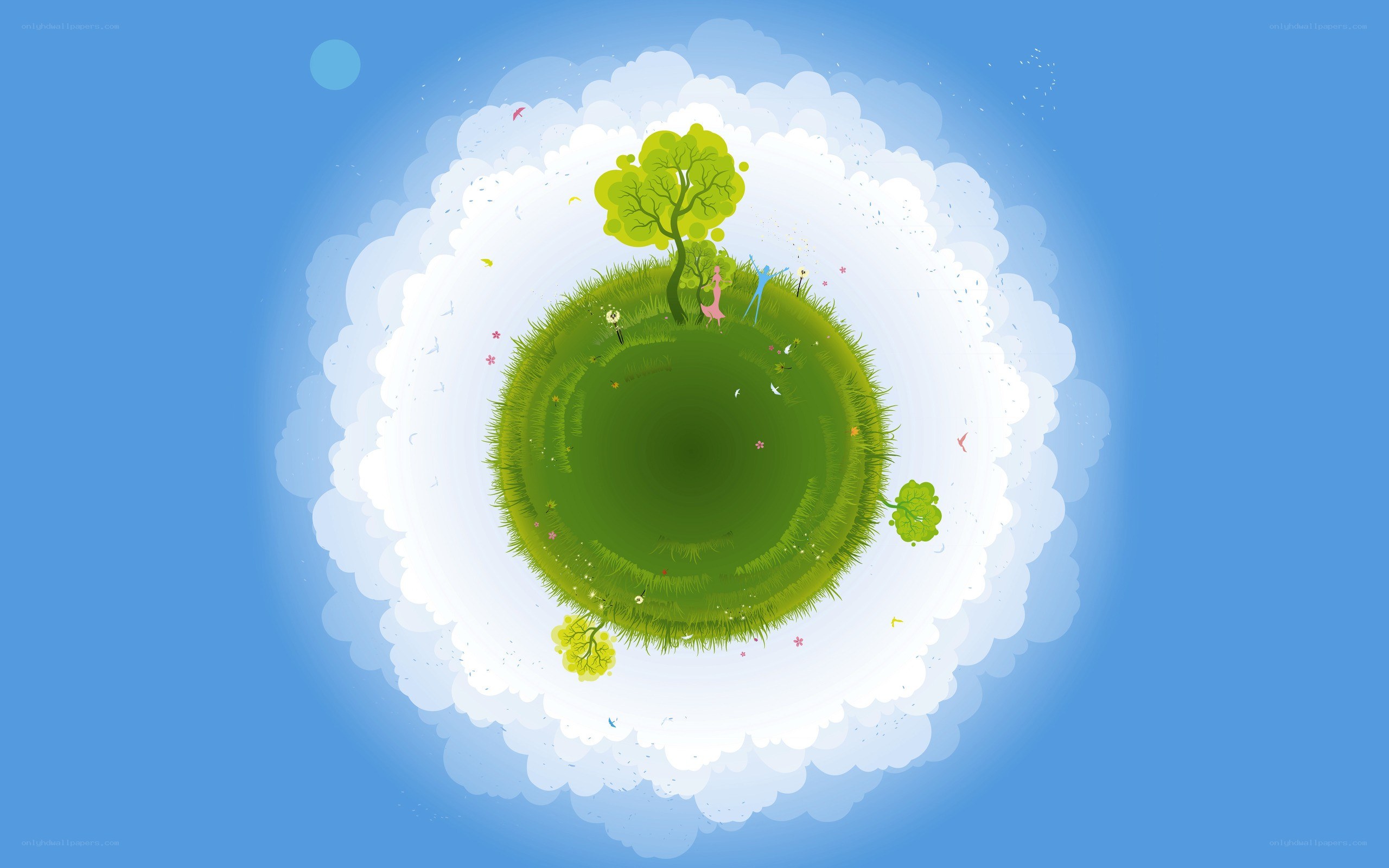 green planet in the sky