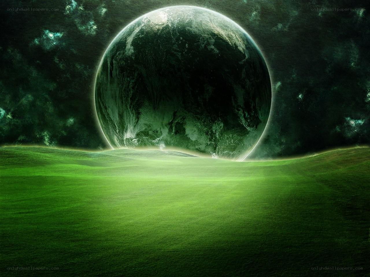 Green planet landscape