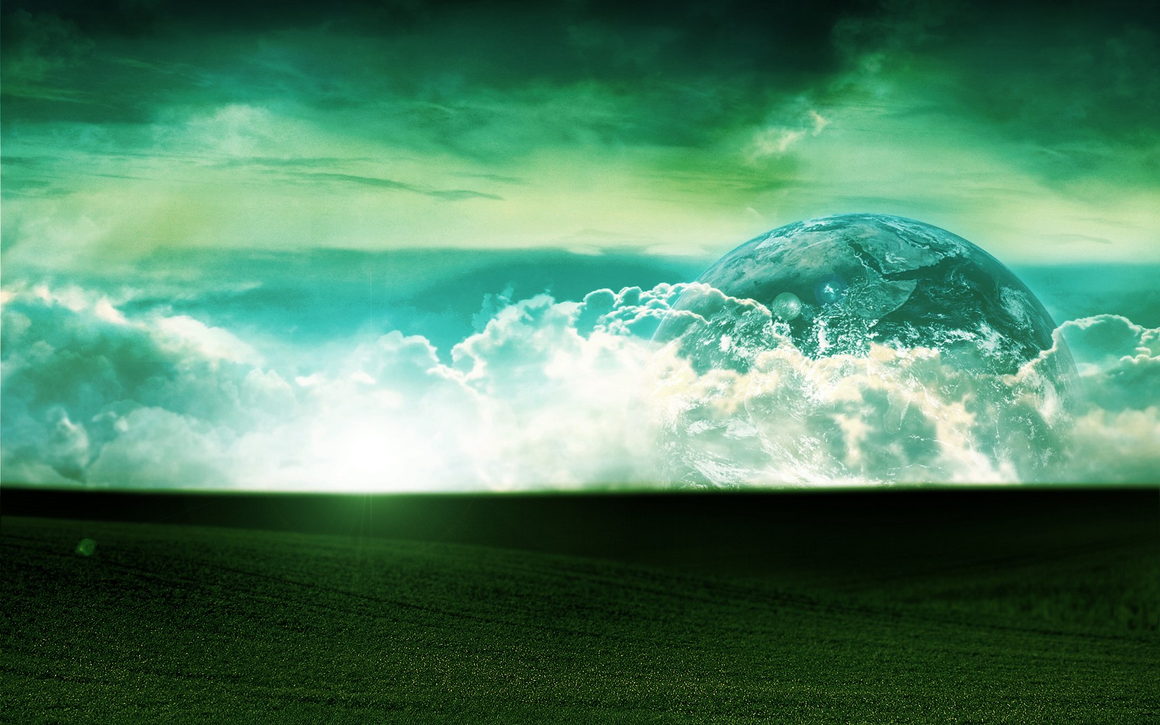 Green planet landscape