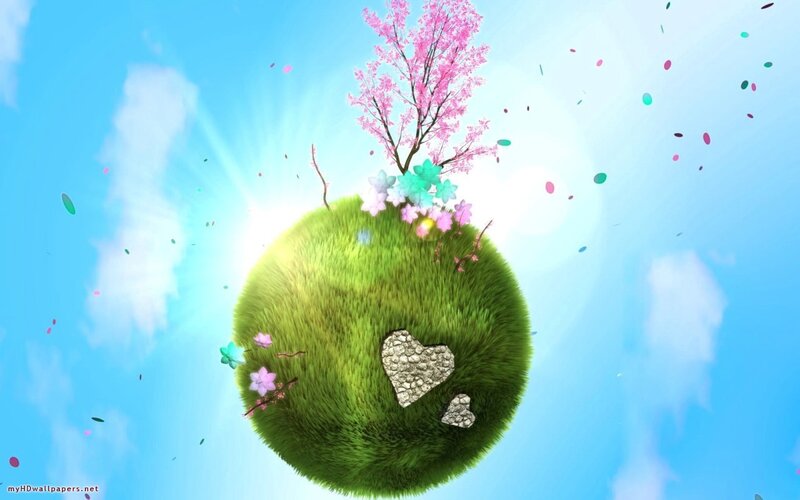 Green Planet with Cherry Tree