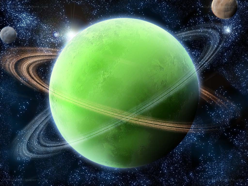green planet with rings