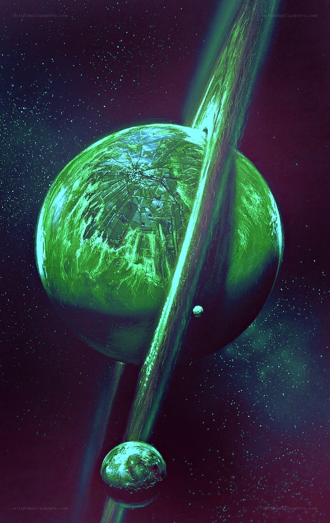 green planet with rings