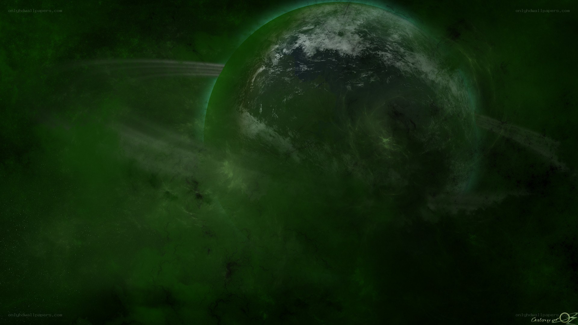 green planet with rings
