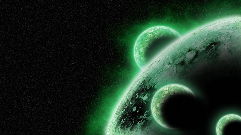 Green planets in space