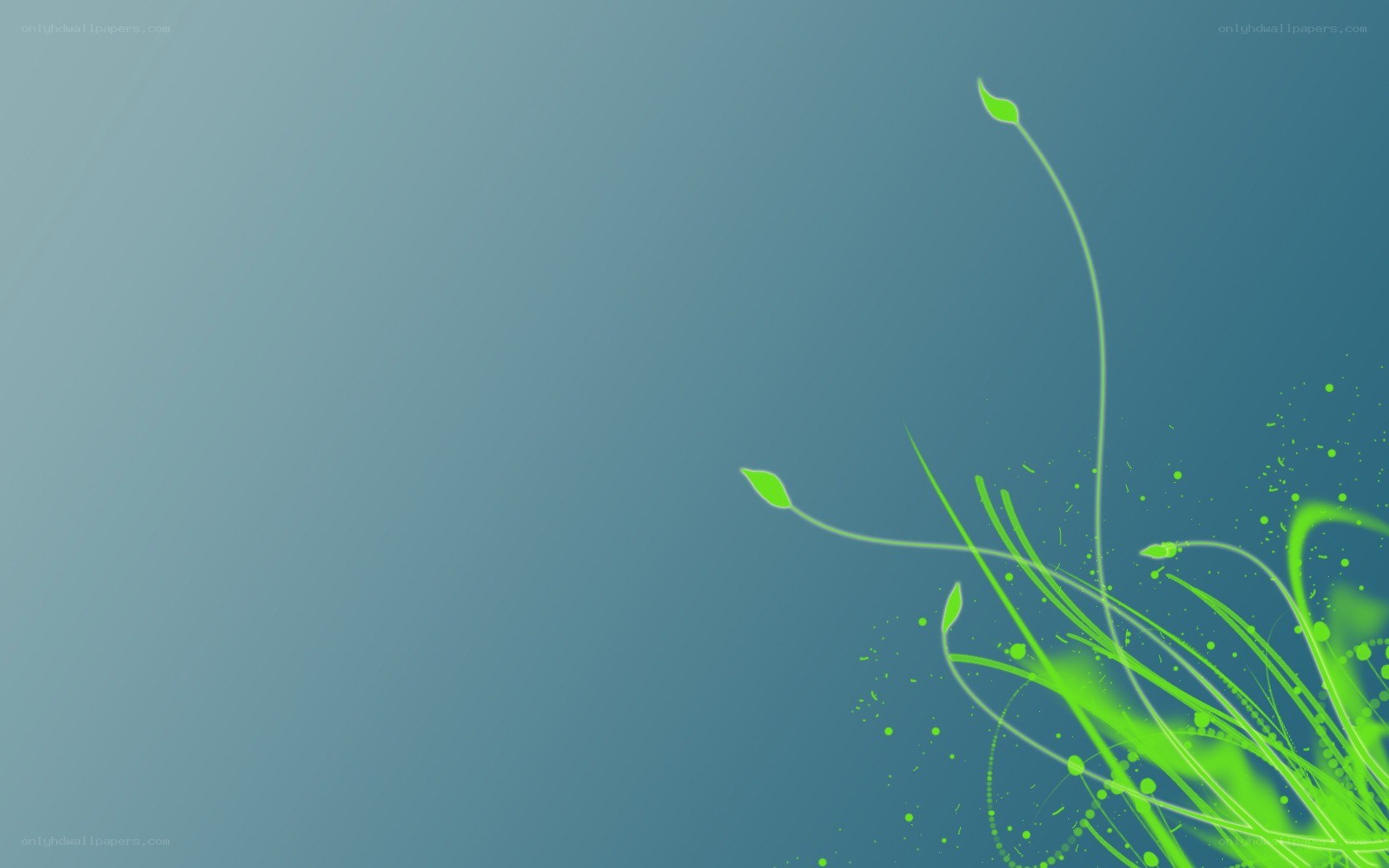 green plant design on blue