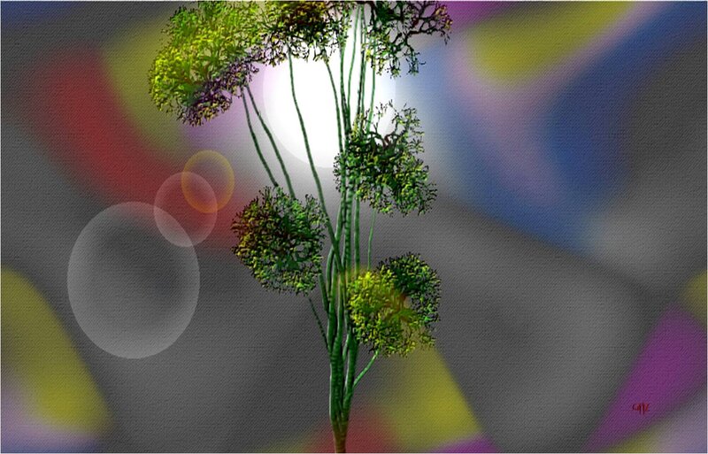 Green Plant with Abstract Background