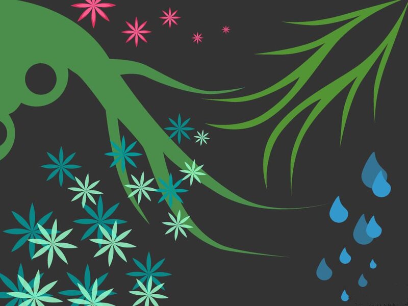 Green Plant with Flowers