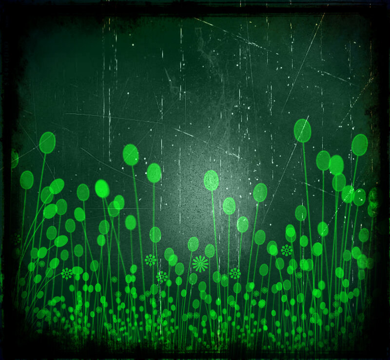 Green Plants on Dark Background