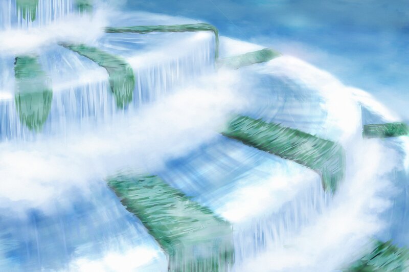 Green Platforms in Waterfall