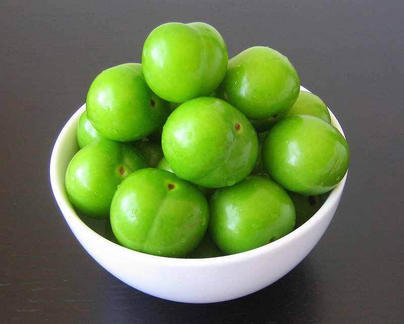 Green Plums in a Bowl