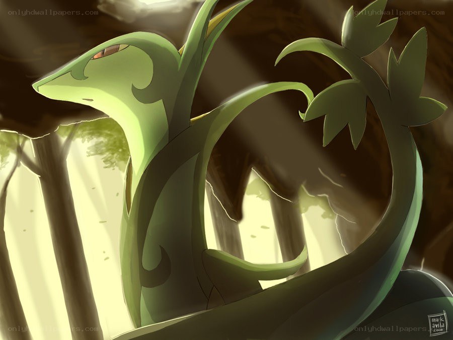Green Pokémon in a forest