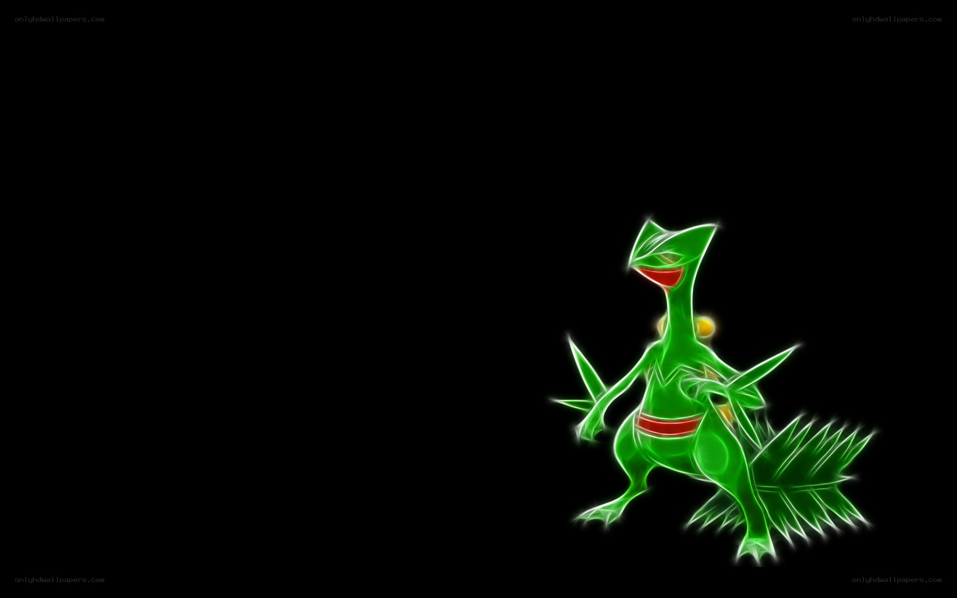 Green Pokémon on black background