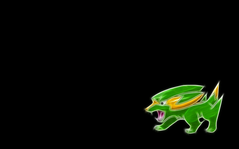 Green Pokémon with glowing outline