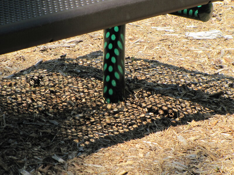 green polka dot pole