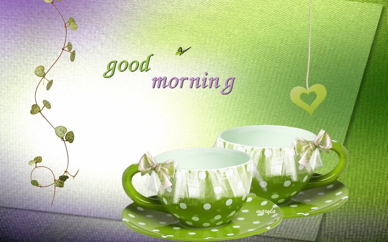 Green Polka Dot Teacups