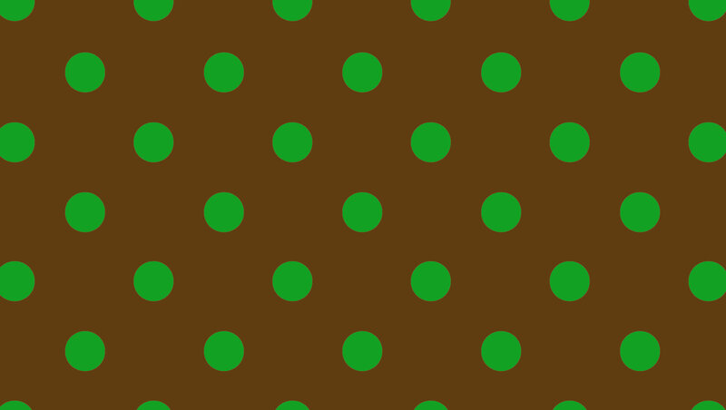 green polka dots on brown