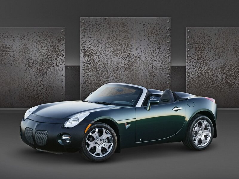 Green Pontiac Solstice convertible
