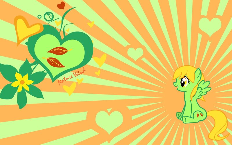 green pony with heart background