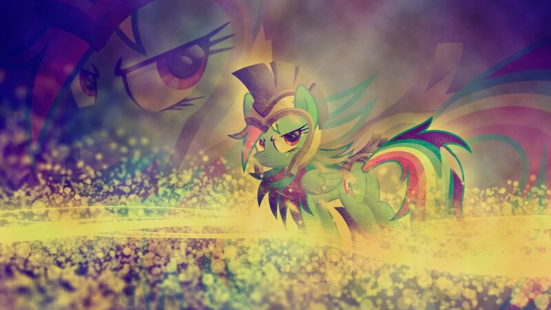Green Pony with Rainbow Mane