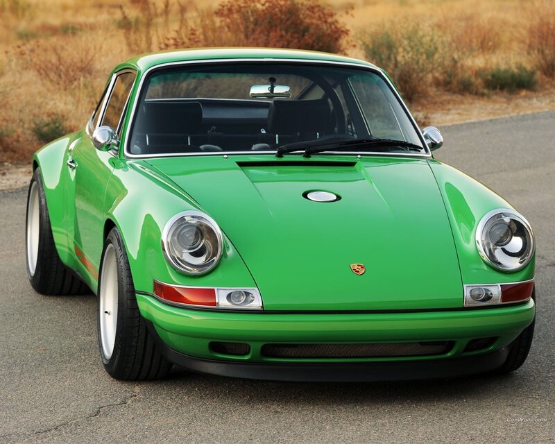 Green Porsche 911 sports car