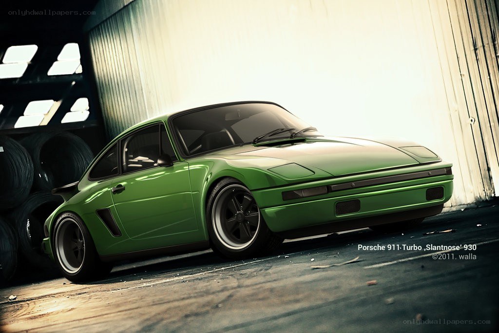 Green Porsche 911 Turbo