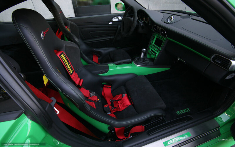 Green Porsche GT interior