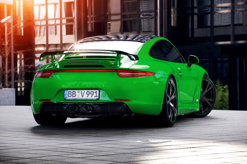 green porsche sports car