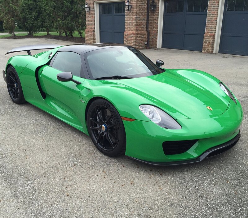Green Porsche Sports Car — Calm