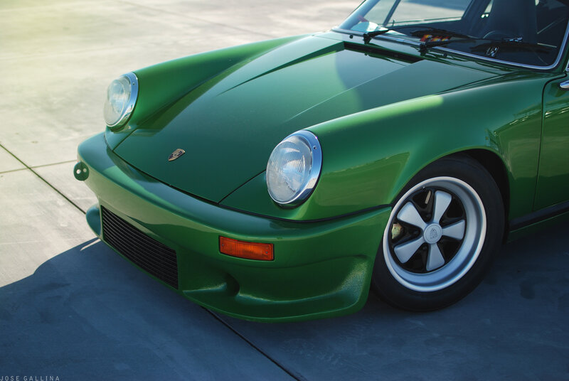Green Porsche Sports Car — Dramatic, Afternoon
