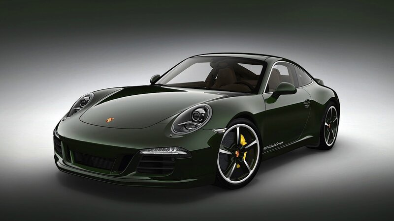 Green Porsche Sports Car — Dramatic