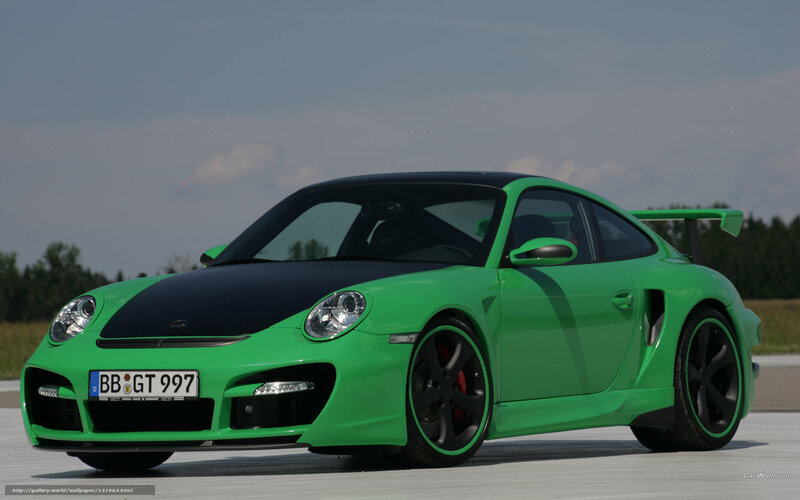green porsche sports car