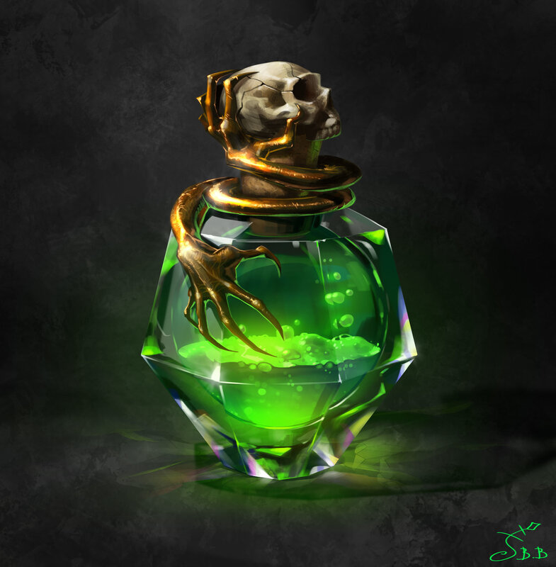 Green Potion Bottle — Dark