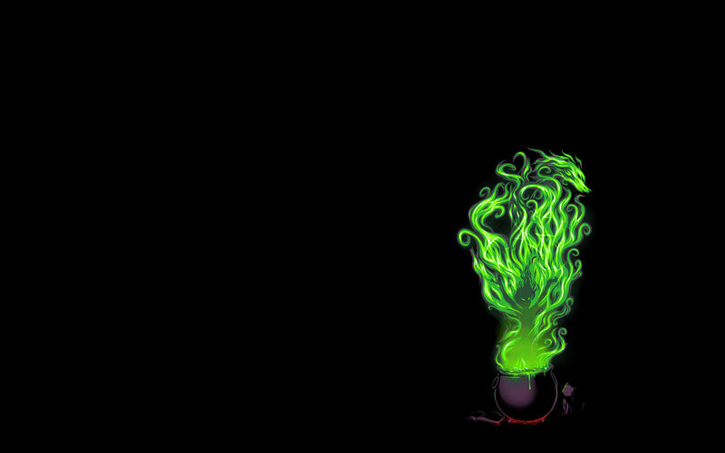 green potion in a cauldron
