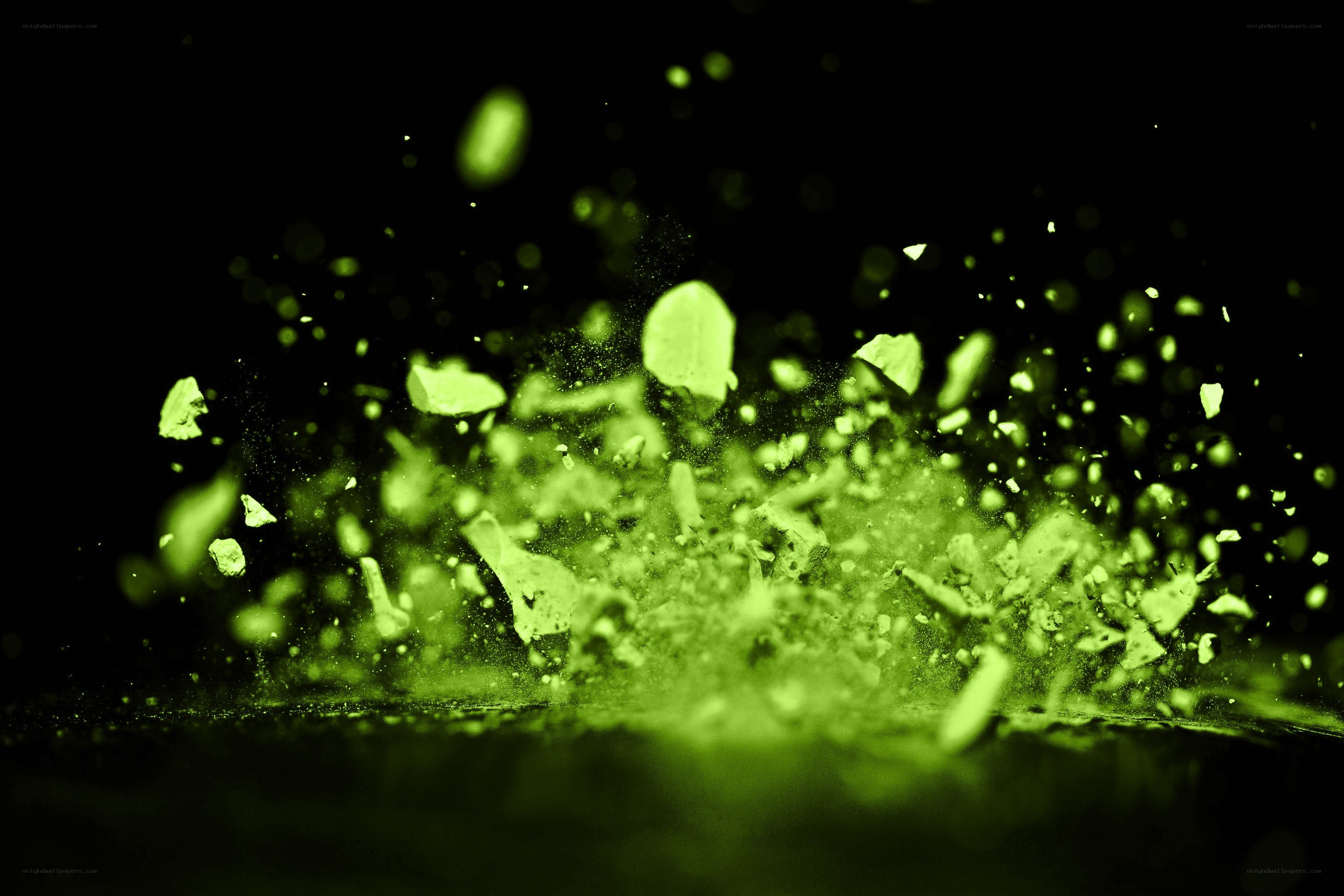 Green powder explosion