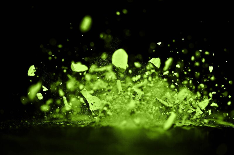Green Powder Explosion — Dramatic, Photograph