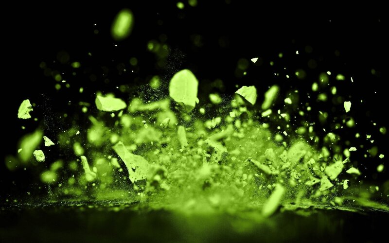 Green powder explosion